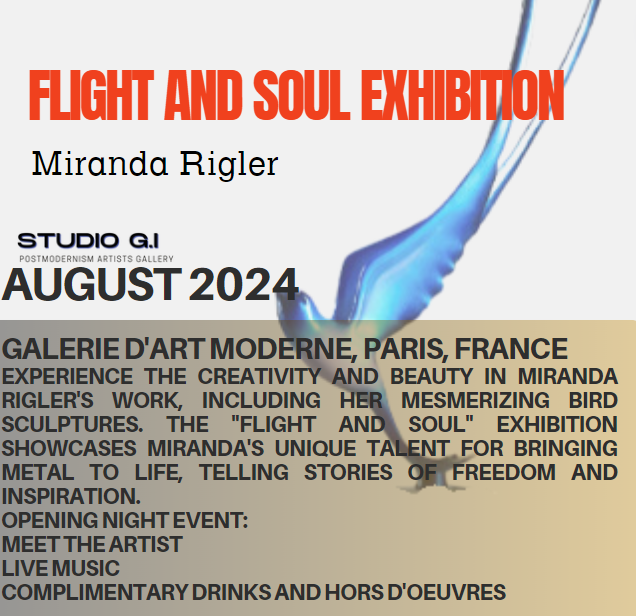 Invitation to Miranda Rigler's Exhibition: "Flight and Soul" in Paris