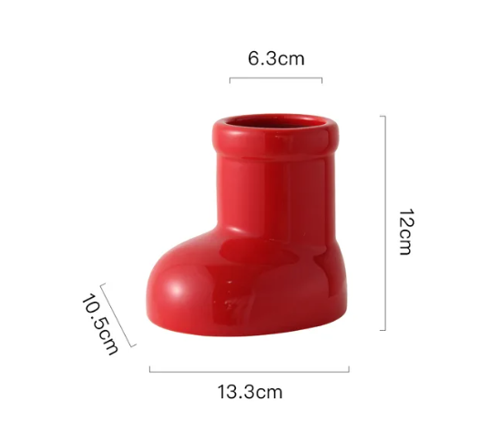 Red Boot Vase by Soraya Navabi  Inspired by Studio MSCHF