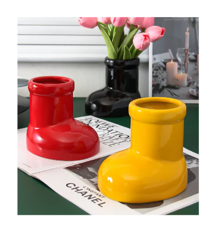 Red Boot Vase by Soraya Navabi  Inspired by Studio MSCHF