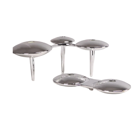 Mushroom Shape Candle Holders by Leona Davis. _silver