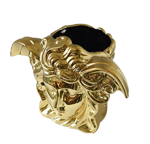 Versace-Inspired Golden Medusa Vase by Soraya Navabi