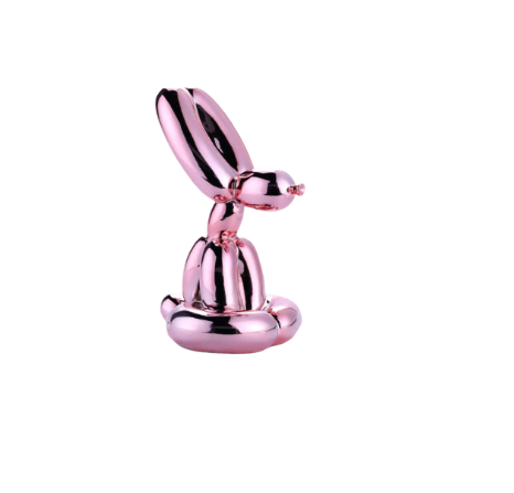 Balloon Sitting Dog by Lena Russo_ Electroplated pink