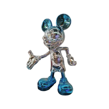 Metallic Mickey Mouse by Gabriel Leclerc_ silver blue